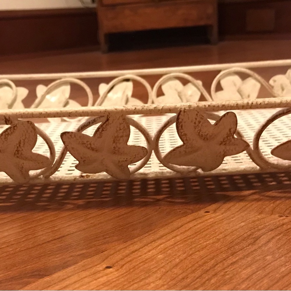 Decorative Metal Serving Tray with Lattice Base - Picture 2 of 5